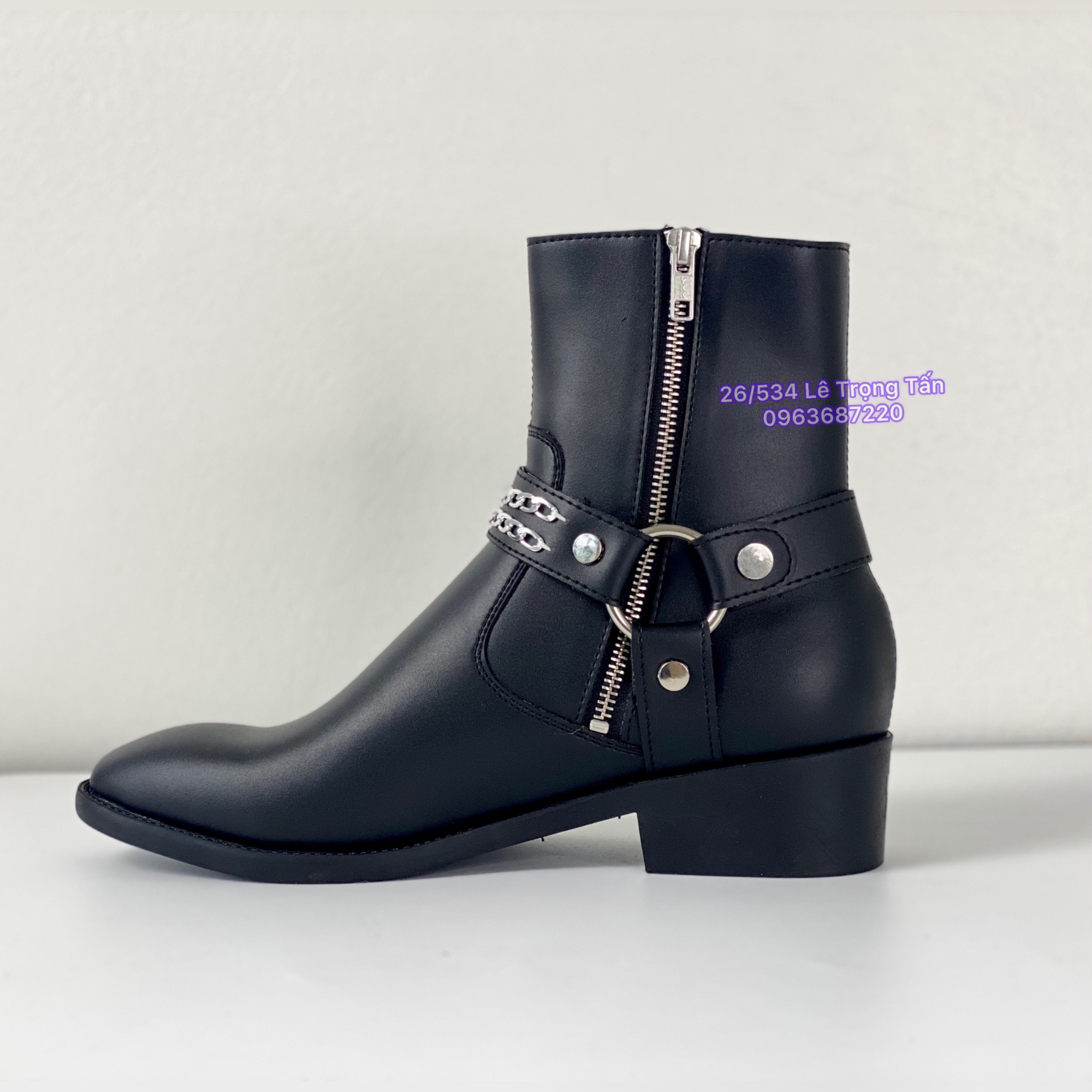 [Đế cao] Harness Boots Nam Classic, bốt cao cổ kéo khoá