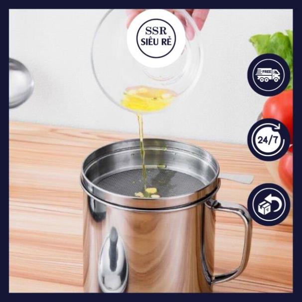 Ca Lọc Dầu Ăn Inox Cao Cấp, Bình Lọc Dầu Có Lưới Lọc Cặn Tiện Lợi (LA3952)