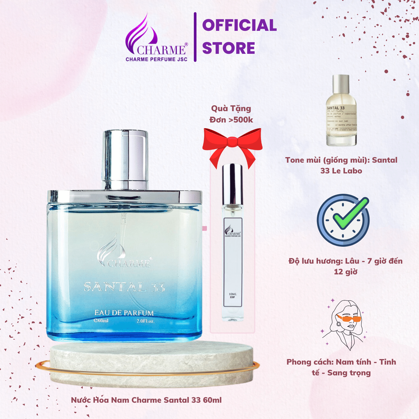 Nước hoa nam charme santal 33 60ml