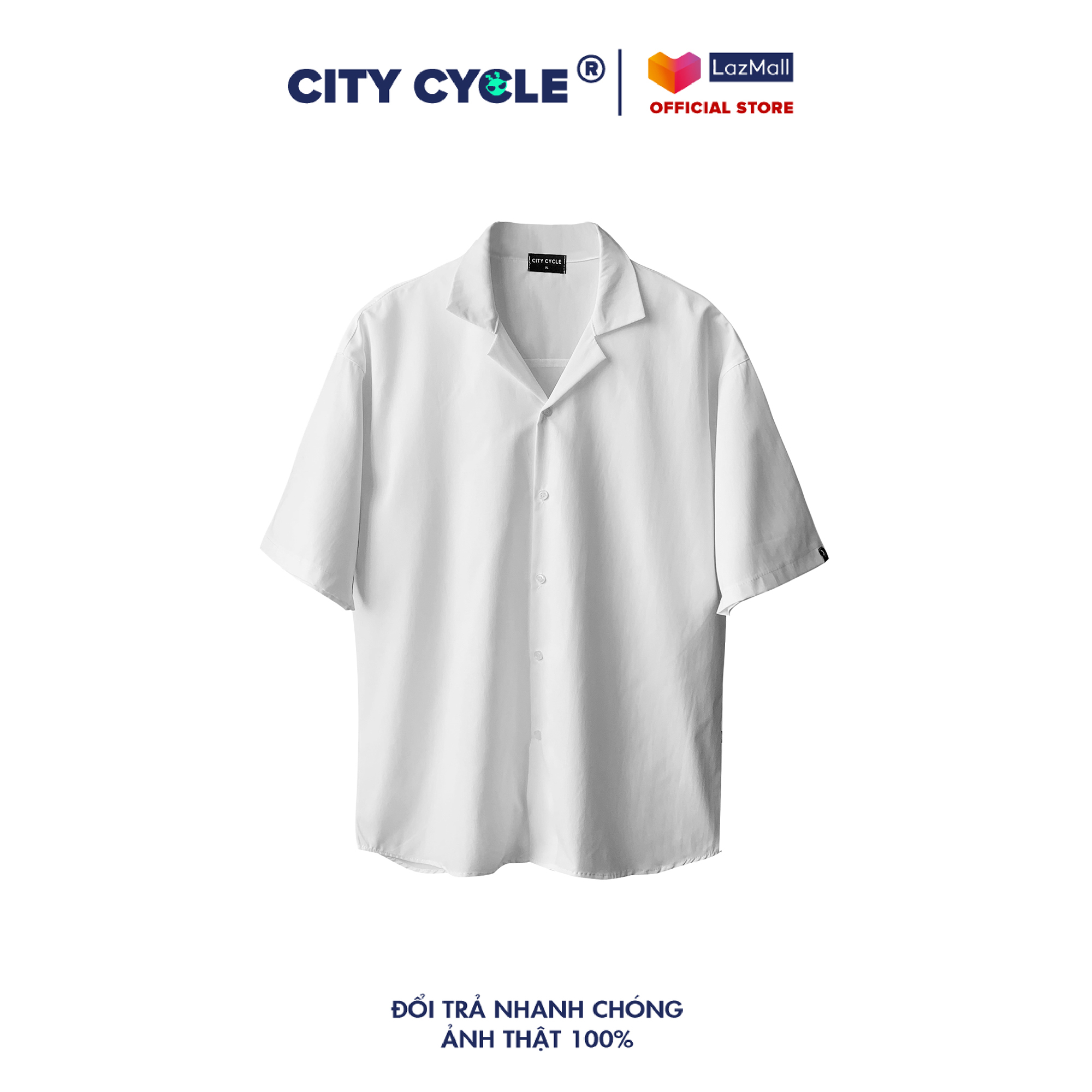 Áo sơ mi cổ vest ngắn tay City Cycle - áo sơ mi pijama cộc tay unisex form rộng Local brand