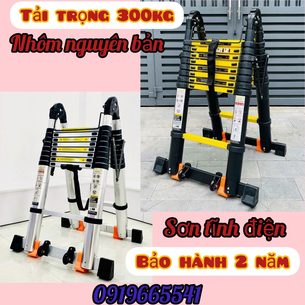Thang nhôm rút đôi chữ A sumika New 2020