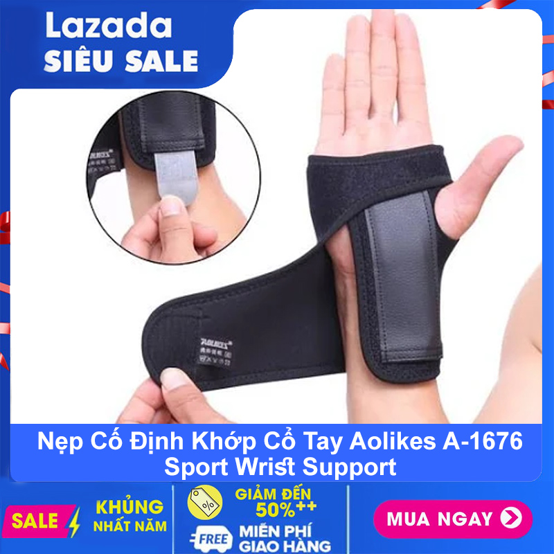 Đai Nẹp Cố Định Khớp Cổ Tay Có Miếng Kẽm Bảo Vệ - AOLIKES 1676