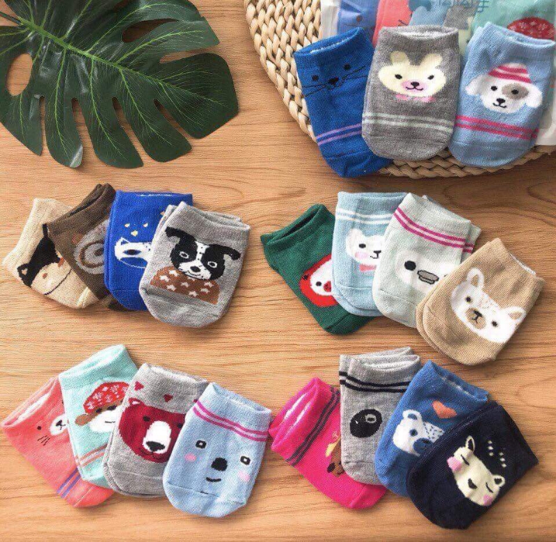 [HCM]Tất / vớ trẻ em cổ thấp xuất Hàn cực dễ thương cho bé từ 0-10 tháng (Giao họa tiết ngẫu nhiên) - Set 03 Đôi