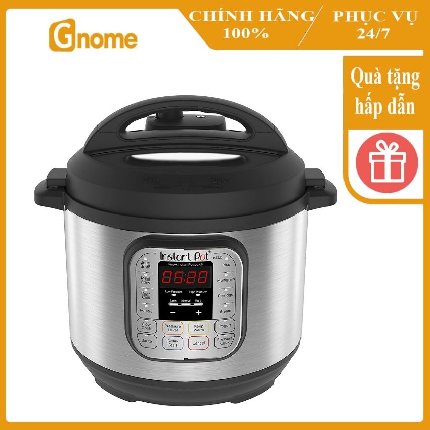 [Trả góp 0%] [Hàng nhập Đức điện 220v] Nồi áp suất đa năng Instant Pot Duo60 7in1 thiết kế đẹp bền tiết kiệm năng lượng dễ dàng vệ sinh an toàn cho người sử dụng
