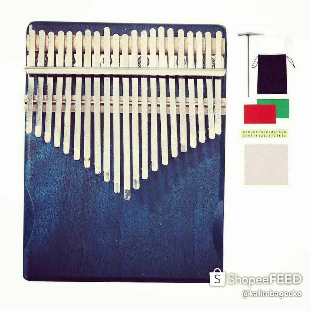 Đàn kalimba 21 phím XANH NGUYÊN KHỐI, chơi nhiều ca khúc hơn cho bạn mới tập chơi, kèm phụ kiện đầy đủ