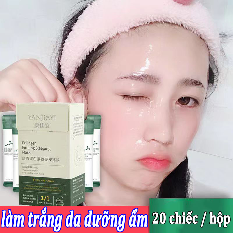 Mặt nạ dưỡng ẩm ban đêm tốt Mặt nạ làm trắng da Collagen Mặt nạ làm đẹp da Mặt nạ ngủ Collagen Mặt nạ ngủ Mặt nạ ngủ Mặt nạ lười dưỡng ẩm Dưỡng ẩm chống lão hóa Lỗ chân lông Thu nhỏ làm sáng da 20 cái / hộp