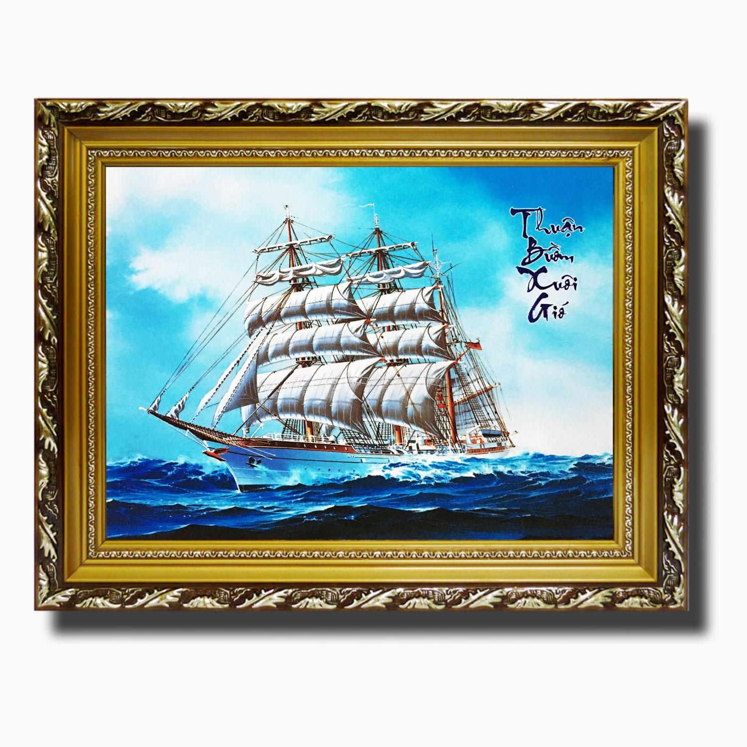 Tranh treo tường - Thuận Buồm Xuôi Gió 26 - Tranh Minh Hiền (KHUNG GỖ - 40 x 50cm)