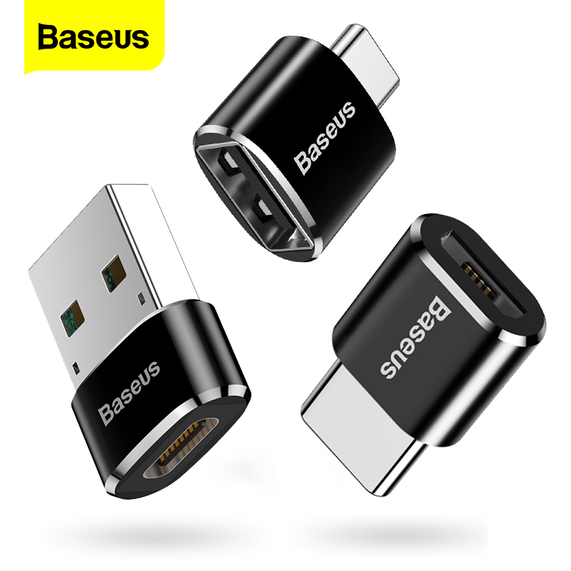 Baseus Bộ chuyển đổi  USB sang type C Bộ chia OTG USB USB-C sang Micro USB Type-c cho Macbook Samsung S20 Đầu nối USBC OTG
