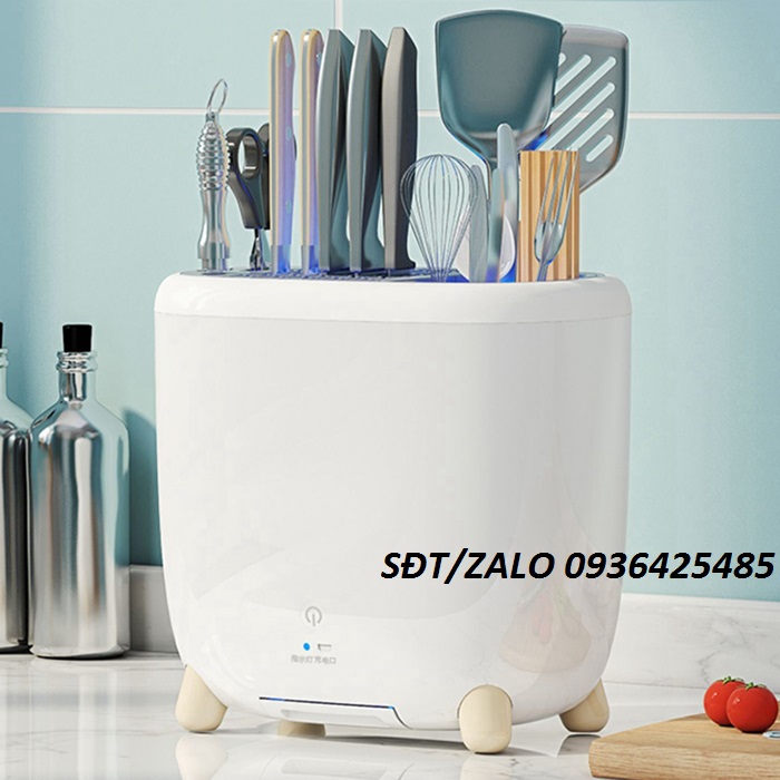 Kệ dao đũa thìa khử khuẩn bằng tia UV- Giá để dao đũa thìa