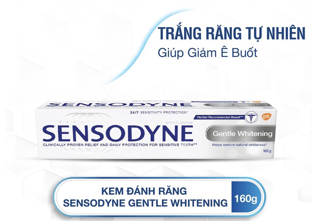 Kem đánh răng sensodyne gentle whitening 160g