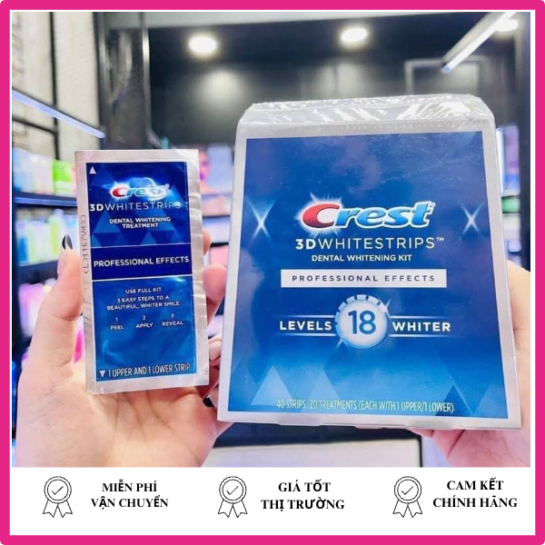 Miếng dán trắng răng tốt nhất crest 3D loại professional efects của Mỹ