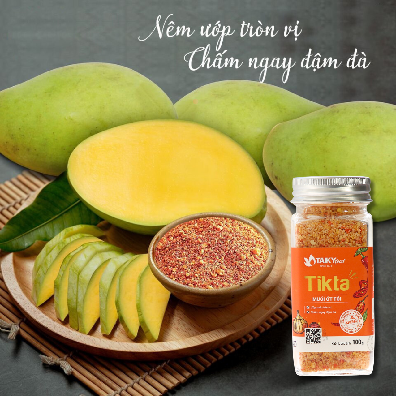 Hủ 100g tikta muối chấm thượng hạng ớt tỏi