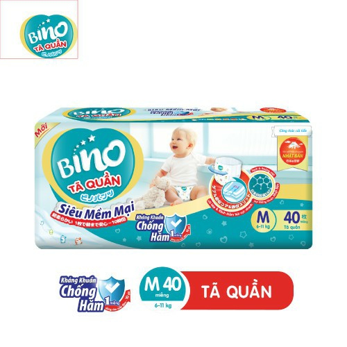 Tã quần bino chống hăm size m40/ l36/ xl32/ xxl28