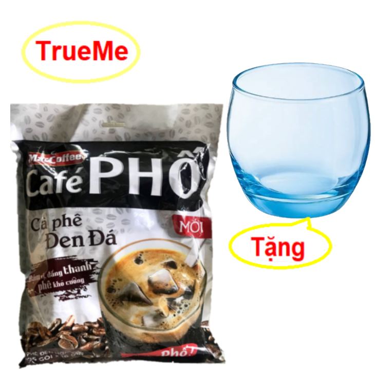 [Tặng Ly Luminarc cao cấp] Cafe Phố đen đá 35gói x 16g/túi - Ca Phê Phố - cafe den đá - MacCoffee - 