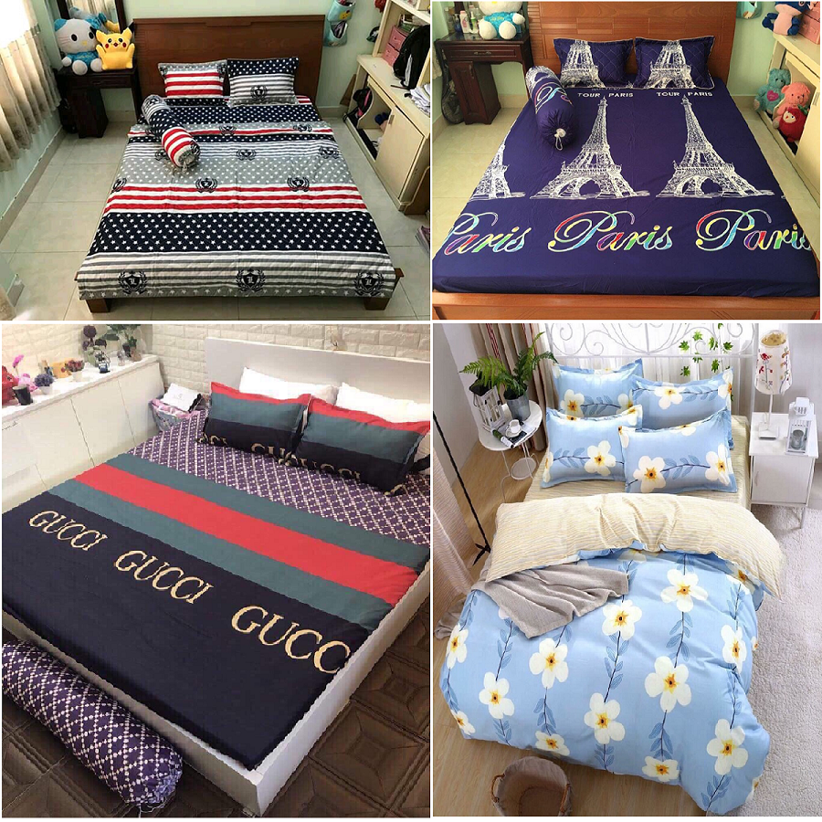 Drap giường cotton poly không vỏ gối 1mx2m – giao ngẫu nhiên