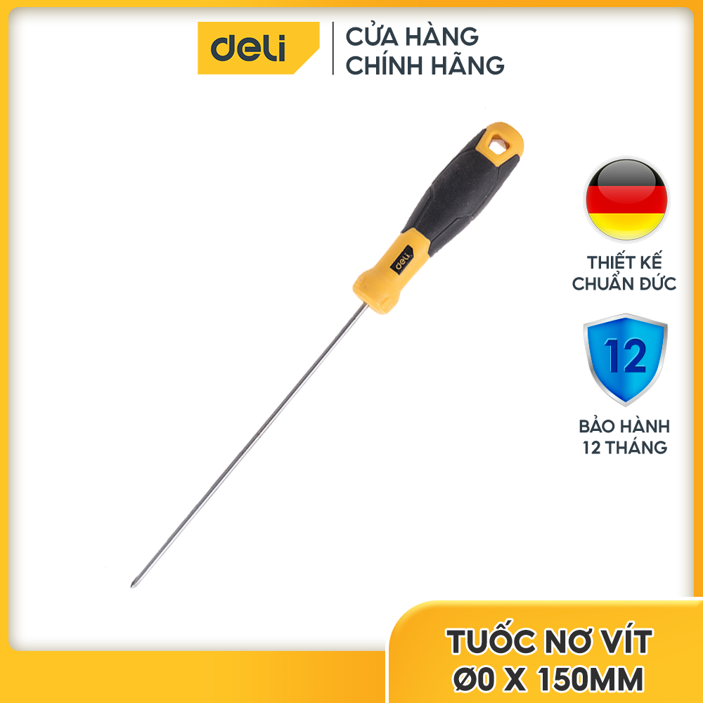 Tua vít đầu chữ thập thép không gỉ hiệu Deli