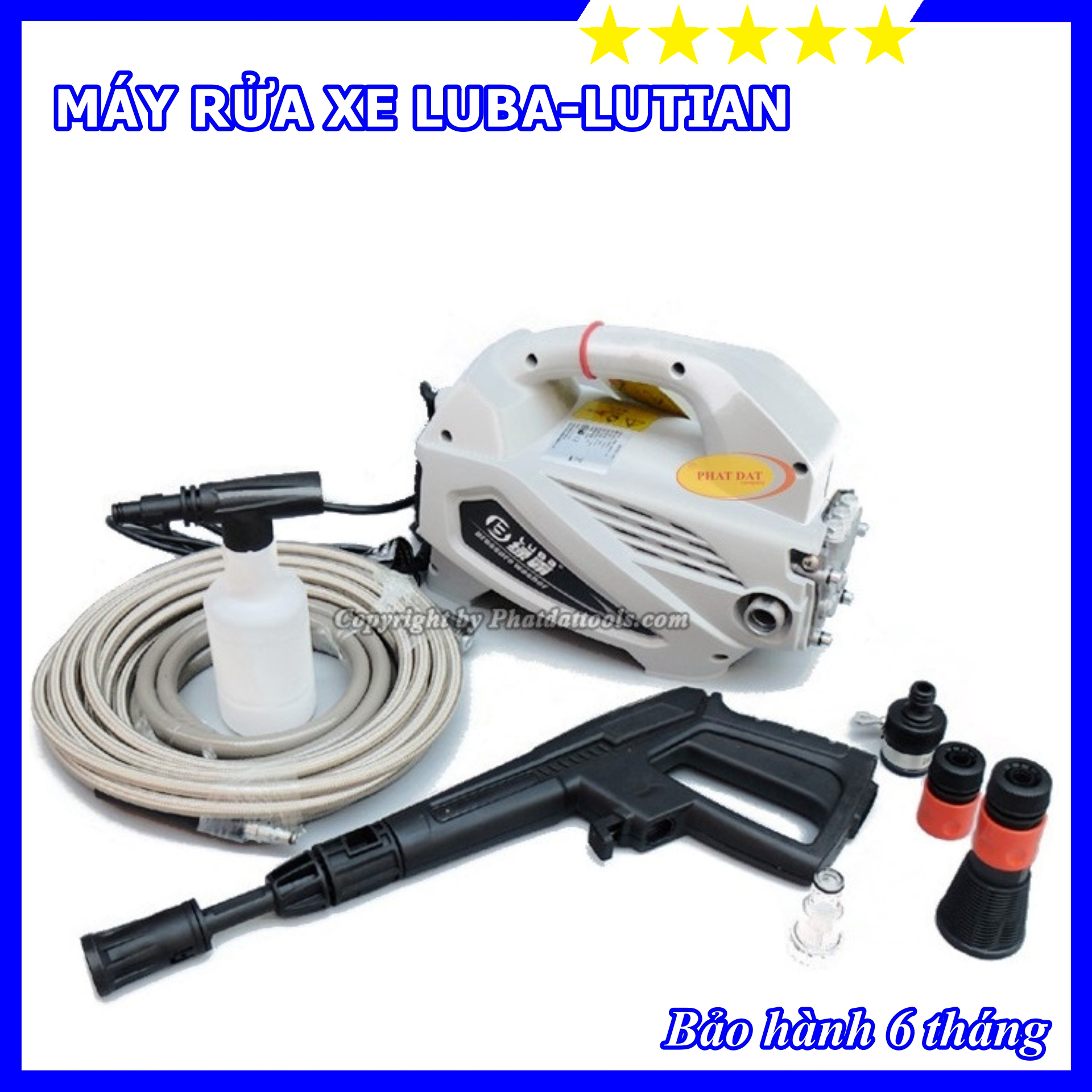 Máy rửa xe luba-lutian lt210g - máy xịt rửa cao áp - đầy đủ phụ kiện - bảo hành 6 tháng