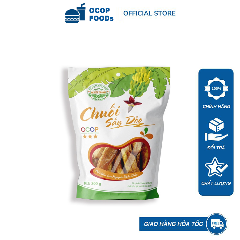 Chuối tiêu sấy dẻo , trái cây sấy dẻo Mộc Châu