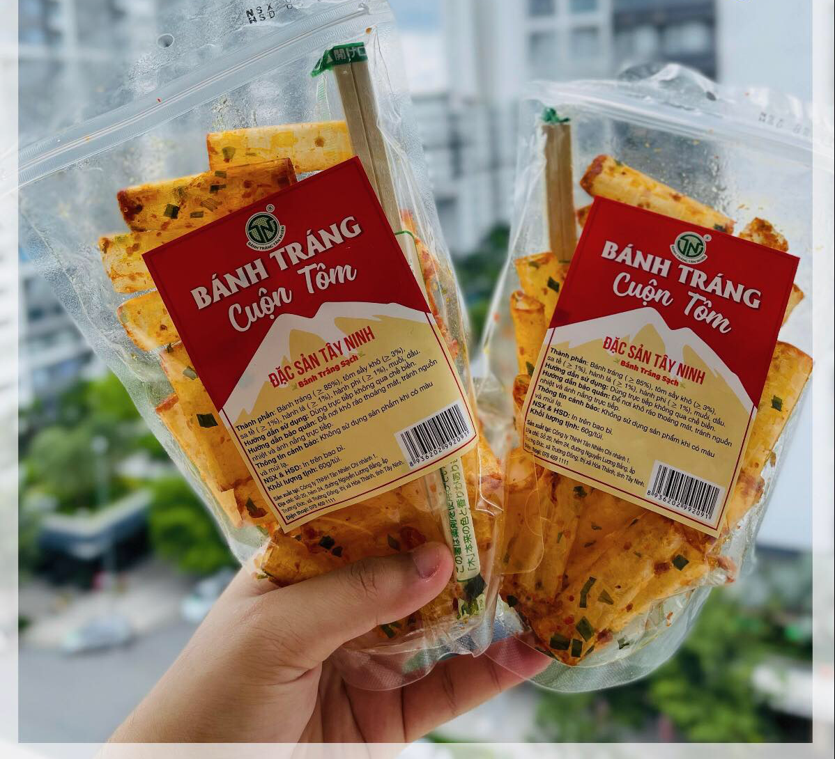 Bánh tráng cuộn tôm - ăn vặt bao mập