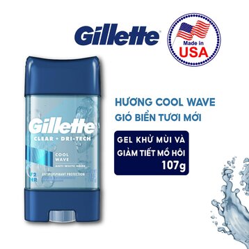 Gel khử mùi gillette giảm tiết mồ hôi hương cool wave 107g cool wave clear gel