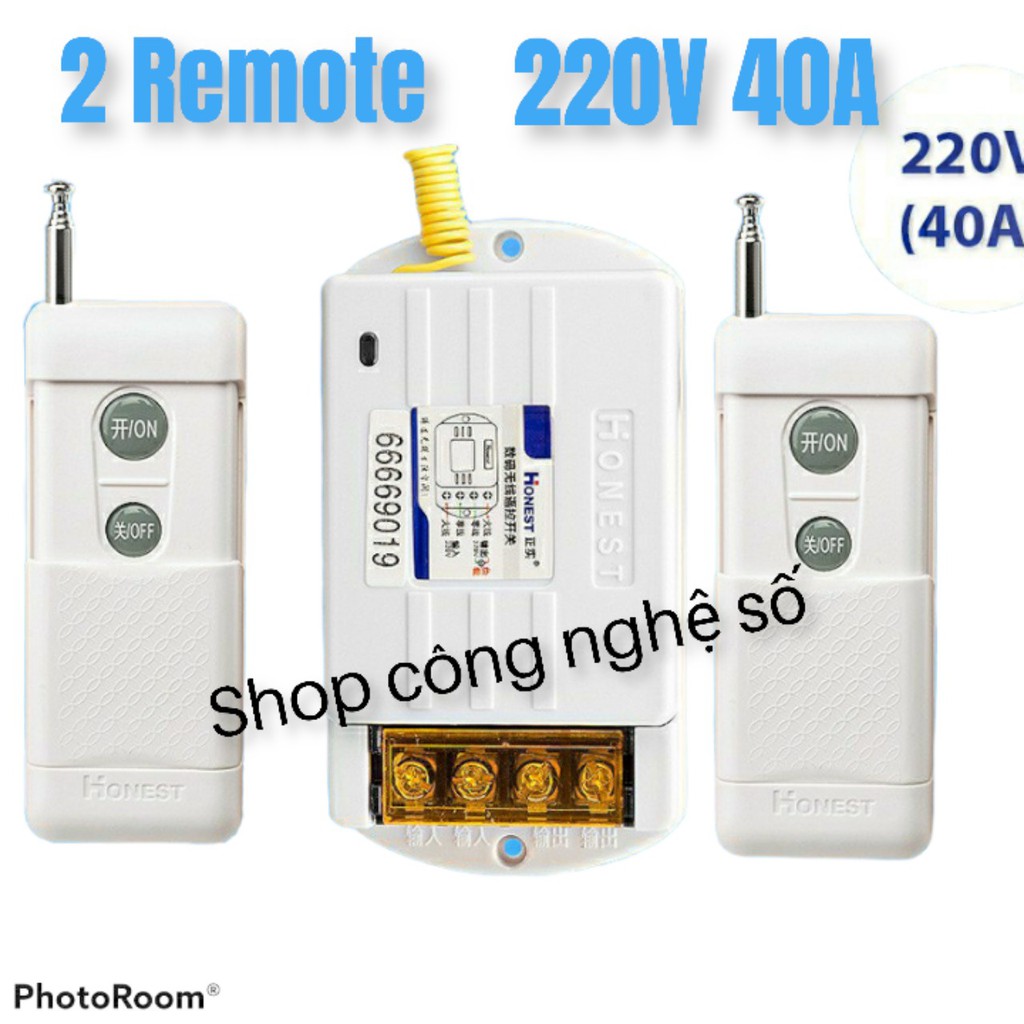 Honest HT-6220KGD Công tắc điều khiển từ xa 1000m cho thiết bị điện, máy bơm có học lệnh gồm 2 điều khiển