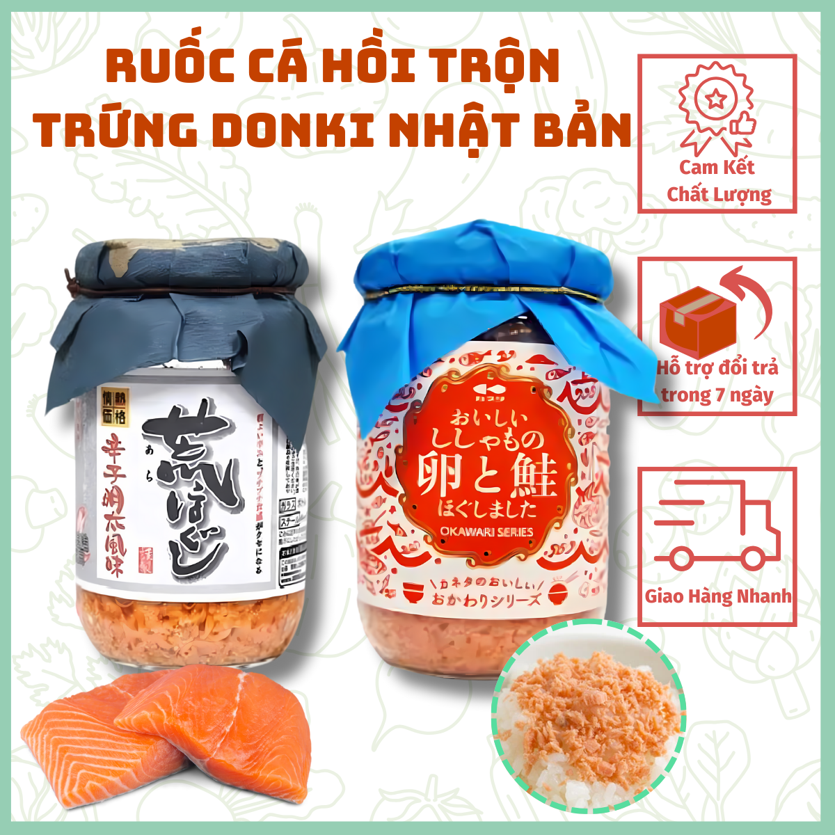 Ruốc trứng cá hồi Nissin Nhật Bản (nắp tím) 100g