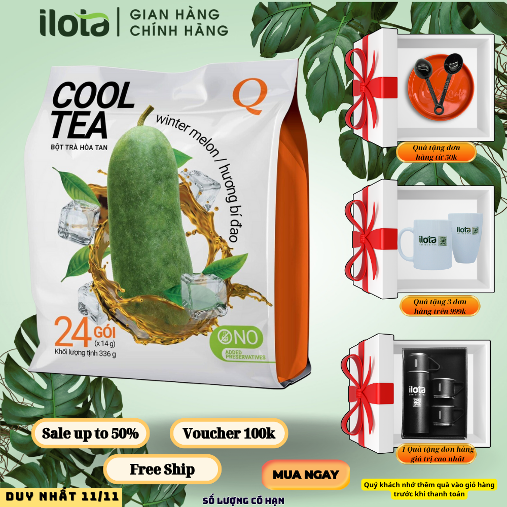 Trà bí đao hoà tan 3 in1 cool tea trần quang