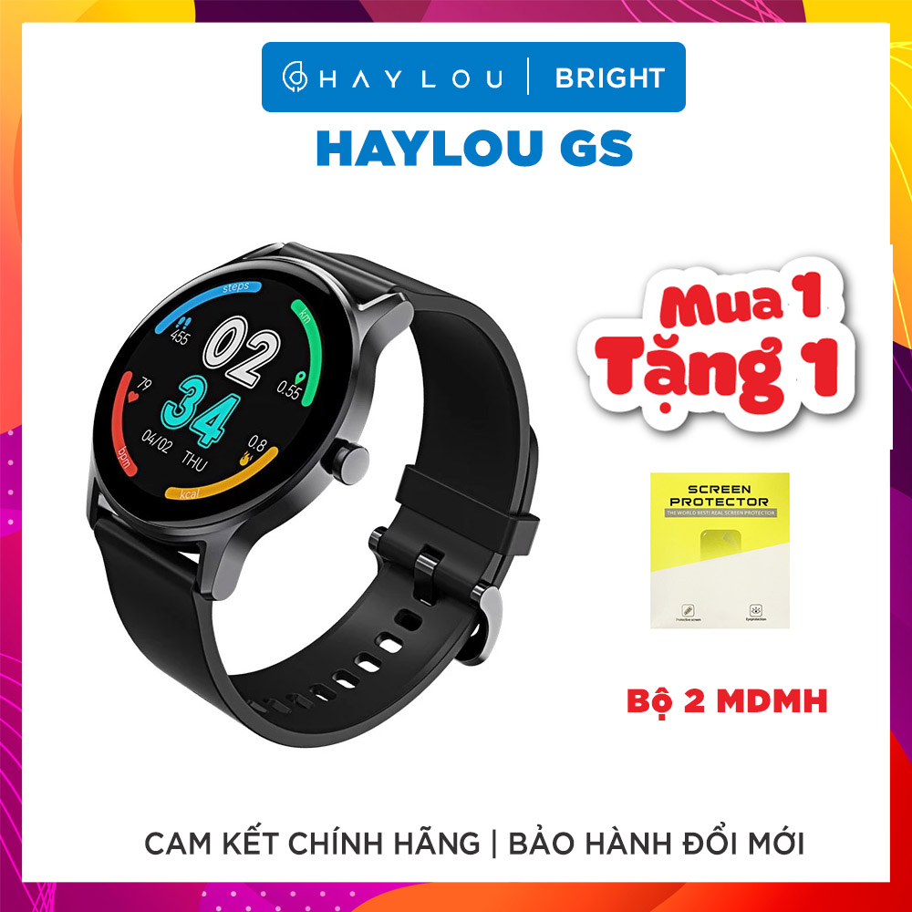 [TẶNG MIẾNG DÁN MÀN HÌNH] Đồng Hồ Thông Minh Haylou GS - Hỗ trợ SpO2, Pin Lên Đến 20 Ngày