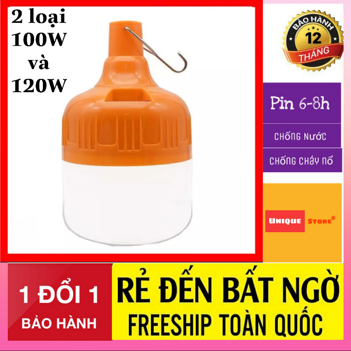 [ Loại Bóng To ] Đèn Led, Đèn Led Siêu Sáng Tích Điện 100W và 120W Sạc Dây usb - Đèn, bóng đèn led, Bóng Đèn Dự Trữ Điện - Bóng Đèn Dã Ngoại, đèn led năng lượng mặt trời
