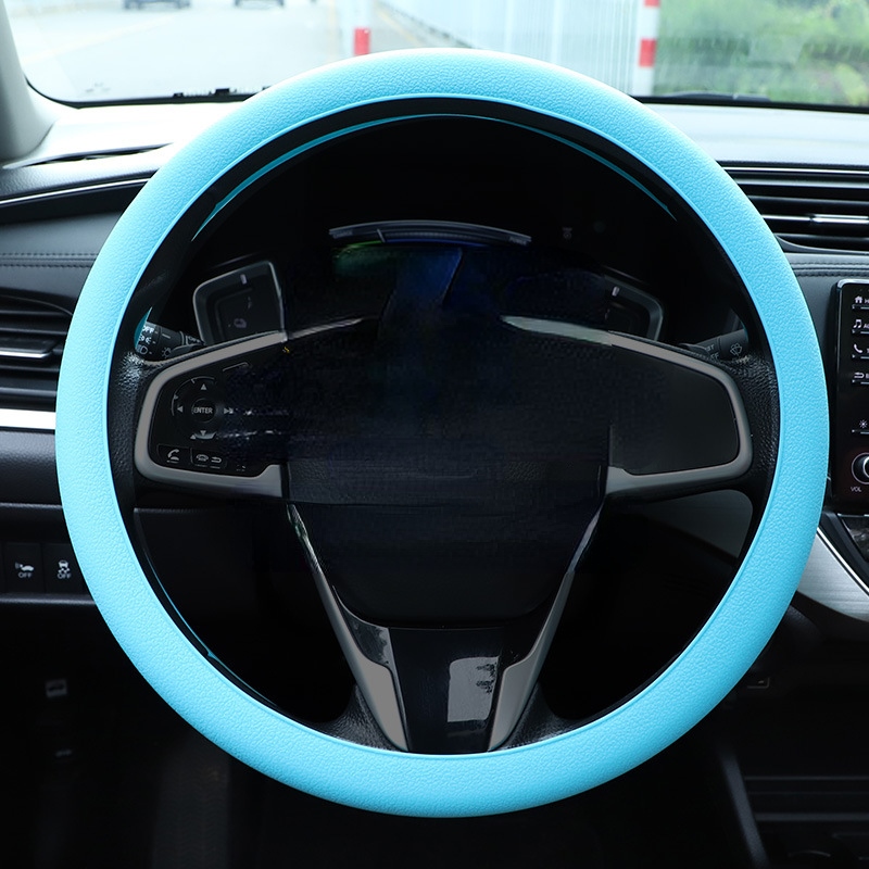 【YF】 38cm Car Silicone Steering wheel cover Elastic Glove Cover Texture Soft Multi Decoration Covers Accessories