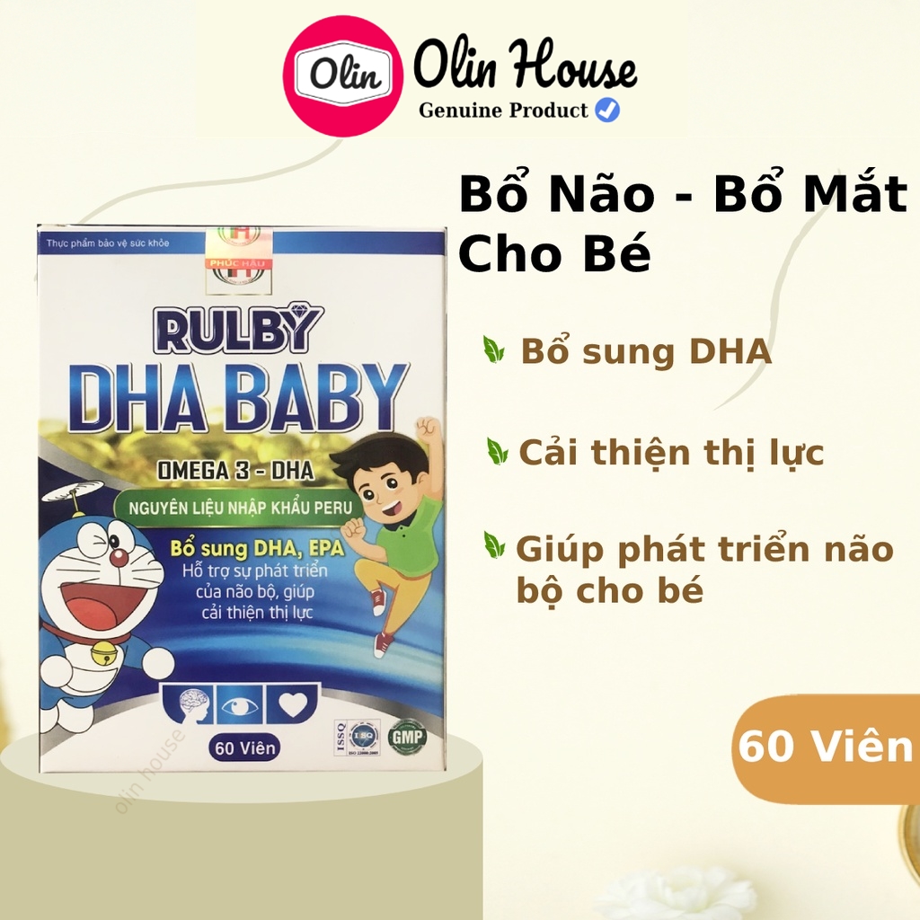 Viên uống bổ mắt bổ não cho bé từ 3 tháng tuổi Ruby DHA Baby Omega DHA tăng cường trí não - Olin House