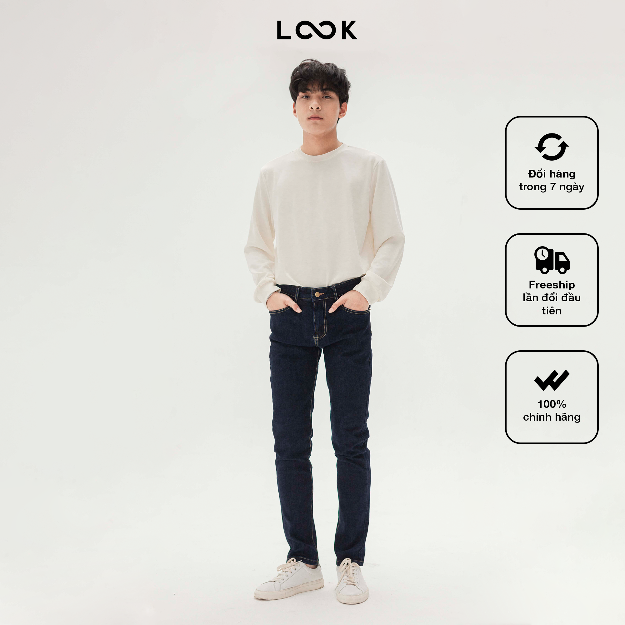 Quần jeans slim fit look blue jeans