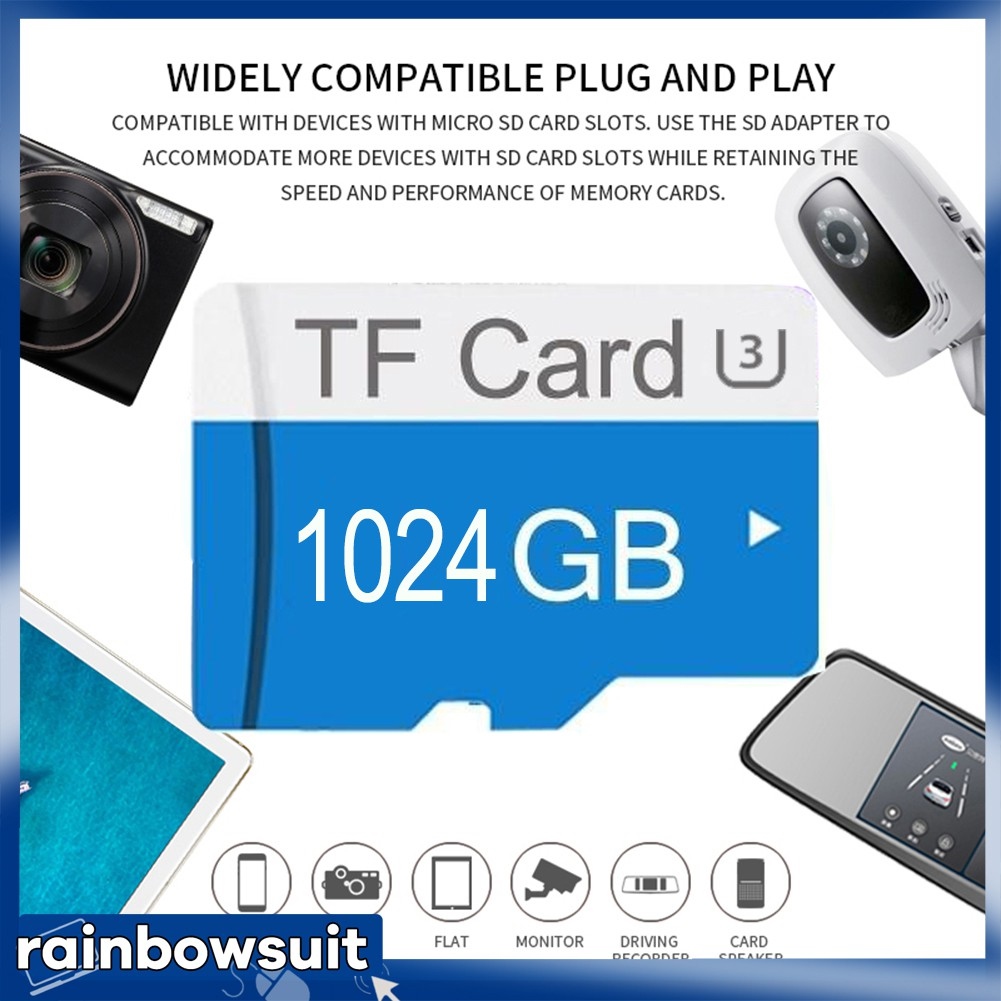 Thẻ nhớ kỹ thuật số bảo mật Micro TF 128G 256G 512G 1T U3 tốc độ cao cho
