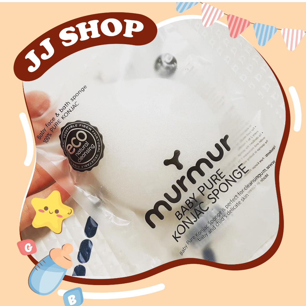 Bông tắm hữu cơ murmur konjac hàn quốc siêu mềm cho bé