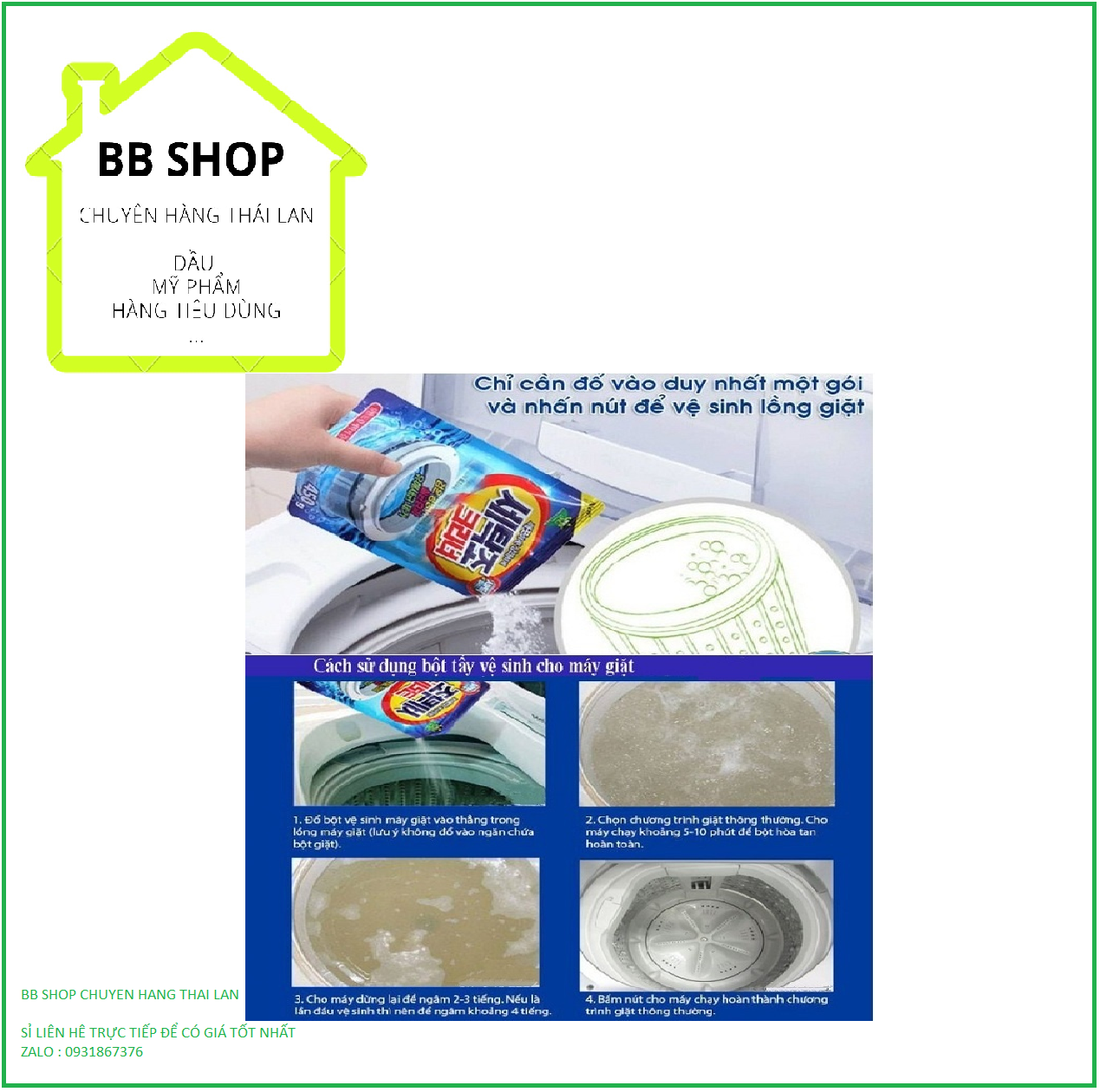 Bột tẩy lồng máy giặt Hàn Quốc 450gr