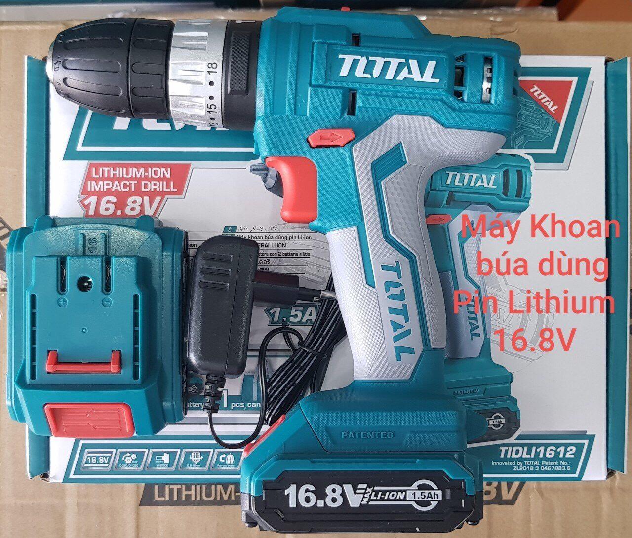 16.8v máy khoan búa dùng pin lithium total tidli1612