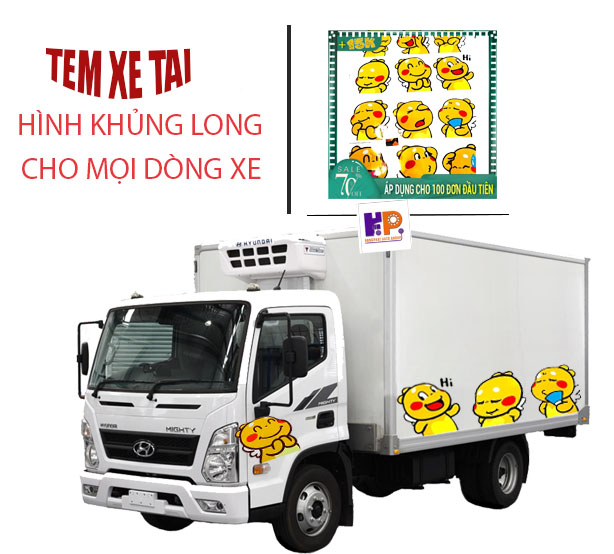 TEM xe  tải đẹp WOOBEE CỰC CUTE KÍCH THƯỚC 30x30CM -decal  dán   DÀNH CHO TẤT CẢ CÁC DÒNG XE OTO