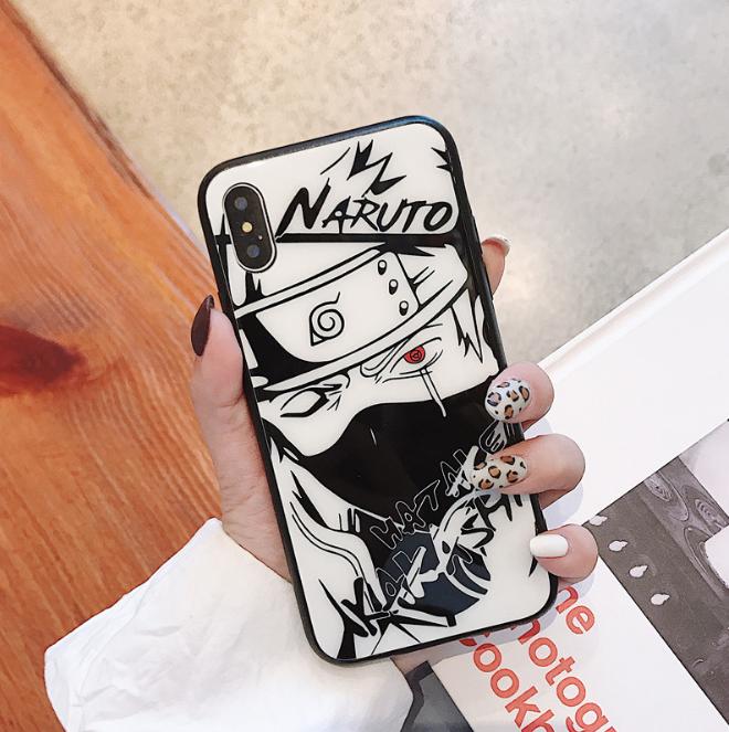 Ốp lưng cho iphone 6s Plus / 6 Plus mặt kính sau Naruto / One Piece