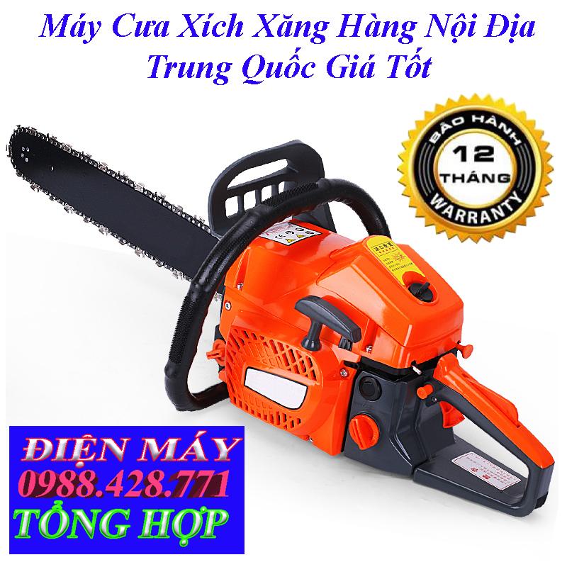 Máy Cưa Xích Cầm Tay Chạy Xăng Hàng Nội Địa Trung Quốc Bảo Hành 12 Tháng
