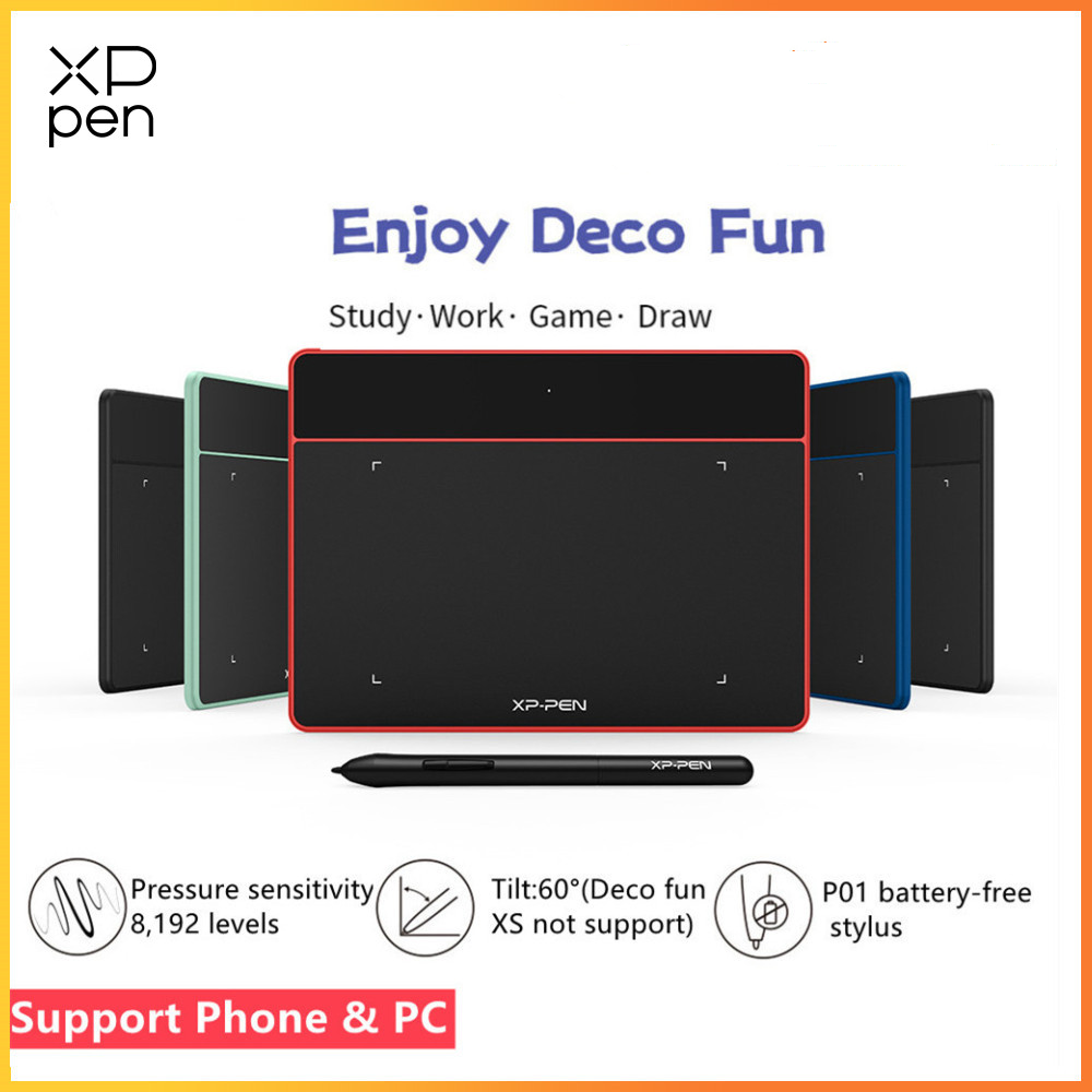 【XPPen】Bảng Vẽ Điện Tử Bảng vẽ đồ họa Deco Fun XS S L bảng chữ ký hỗ trợ Android/PC/Laptop+bút không dùng pin 8192 cấp độ cho trò chơi vẽ dạy trực tuyến OSU(4.8x3inch,6x4inch,10x6inch)