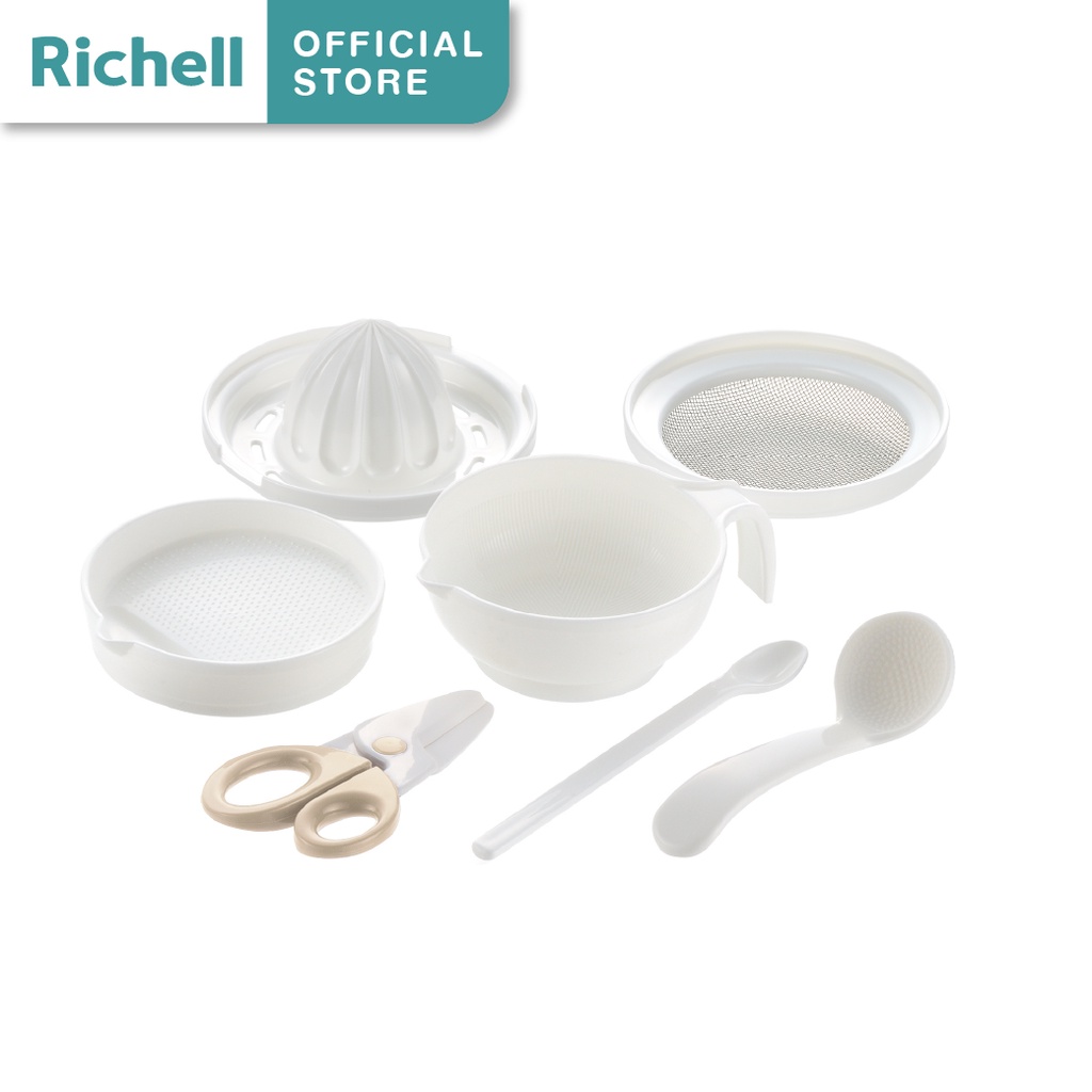 Bộ dụng cụ chế biến ăn dặm đa năng richell | baby