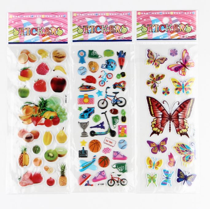 Combo 3 tấm dán sticker nổi 3d hoạt hình ngộ nghĩnh