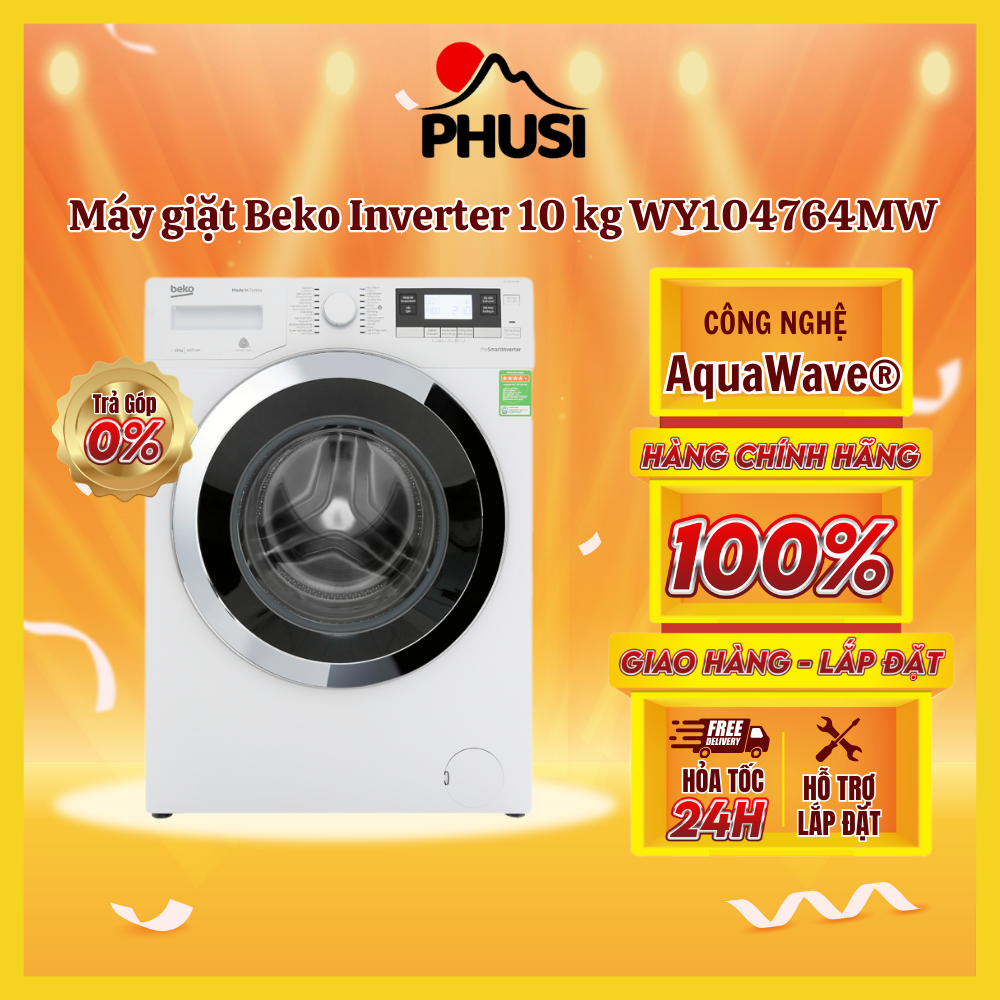 ✅trả góp 0% - máy giặt beko wy104764mw 10kg inverter