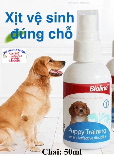 [Hoàn tiền 10%]  CHAI XỊT VỆ SINH ĐÚNG CHỖ CHO THÚ CƯNG CHÓ MÈO Bioline Chai 50ml - Pet shop Uytinpro
