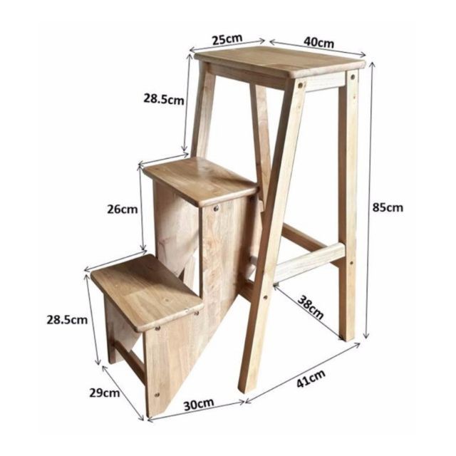 Ghế thắp hương, ghế thắp nhang 3 bậc gấp gọn gỗ thịt tự nhiên