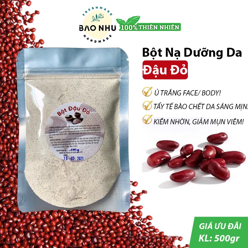1kg bột đậu đỏ handmade ủ face+ body