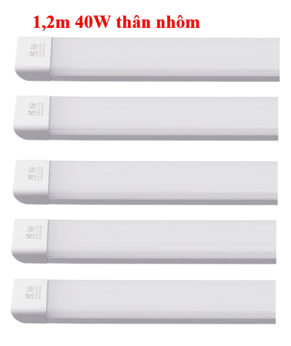 Bộ 5 đèn led Tuýp bán nguyệt đầu vuông thân nhôm 40w-1.2m Sáng trắng