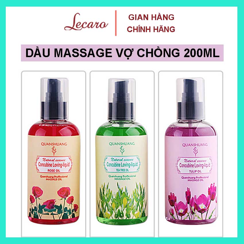 Dầu massage body, tinh dầu hương thơm thiên nhiên, dùng massage tăng khoái cảm, thư giãn, dầu bôi trơn, chiết xuất hoa tulip, hoa hồng, trà xanh cực quyến rũ lecaro