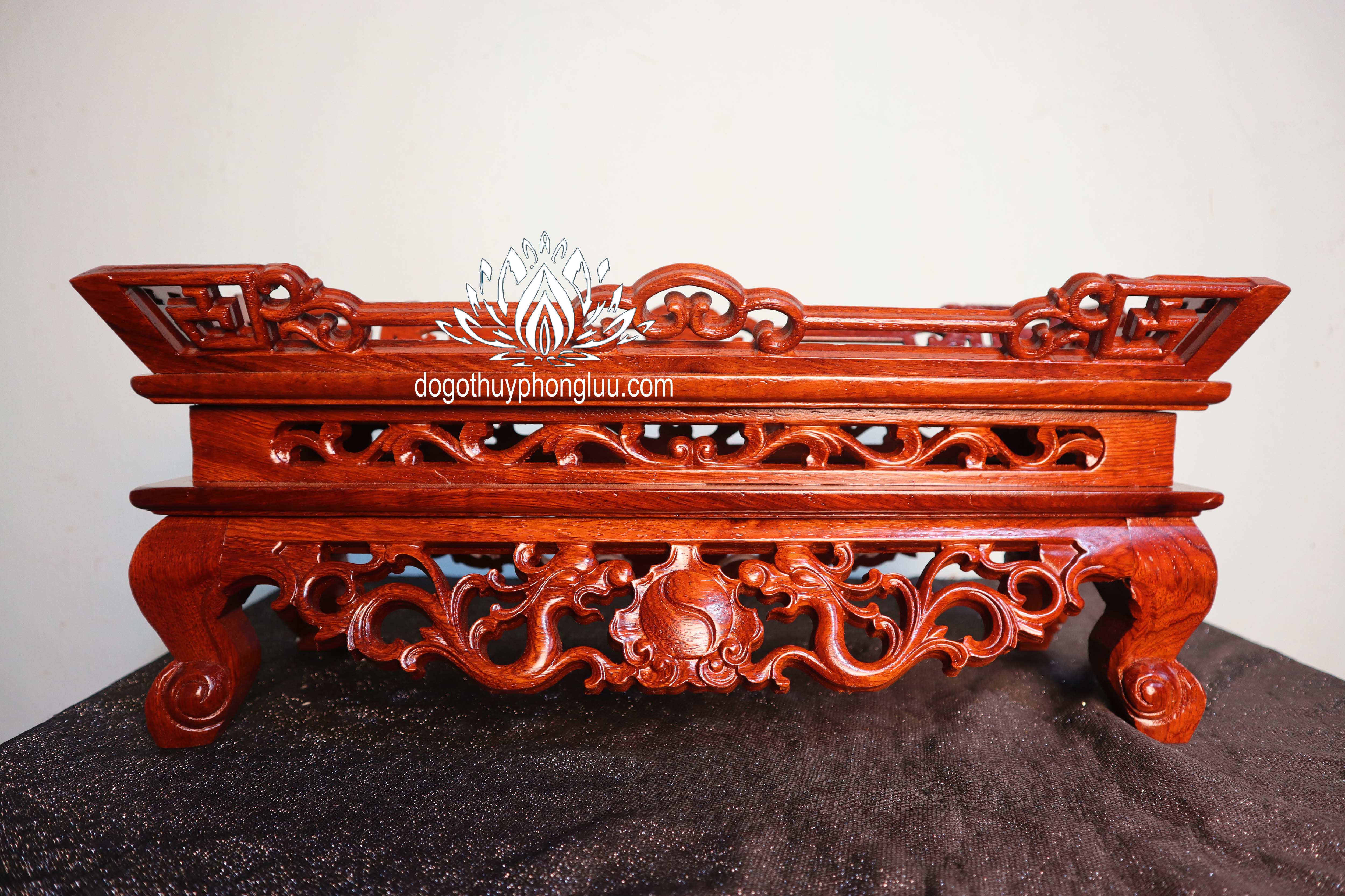 Mâm tế,mâm bịch bệ đựng chén nước thờ gỗ hương dài 42 sâu 20 cao 18