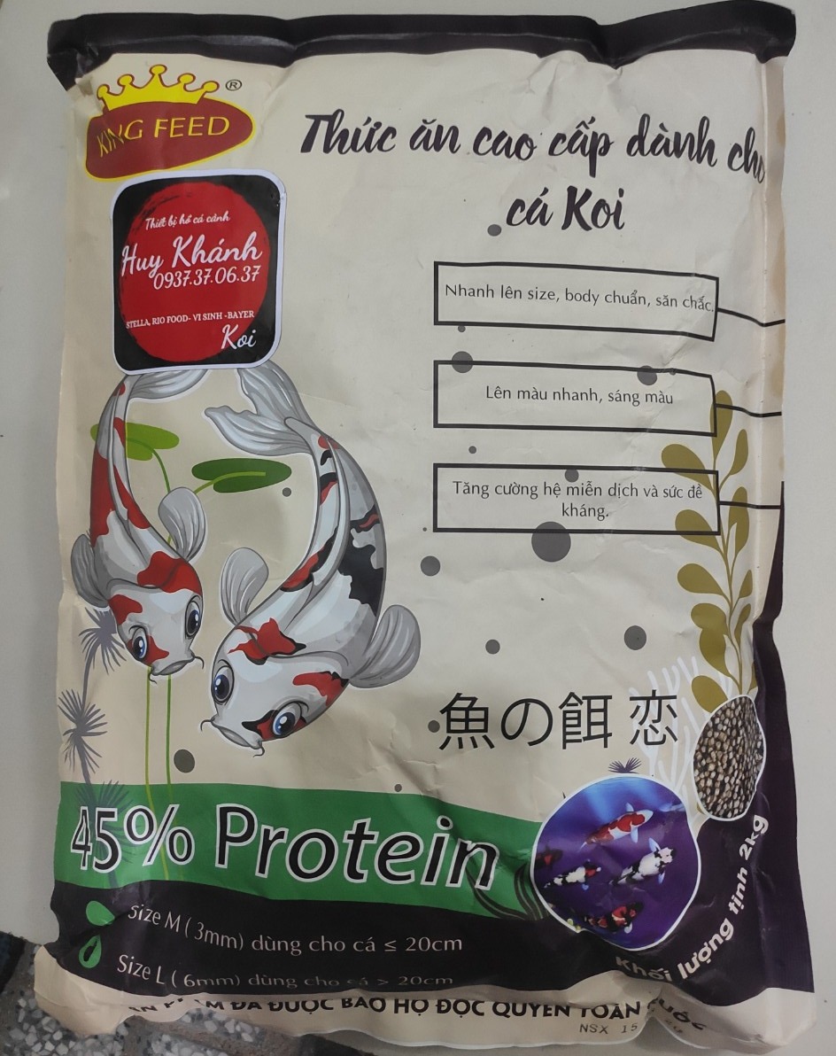 Cám cá Koi tăng trưởng King Feed-45%đạm
